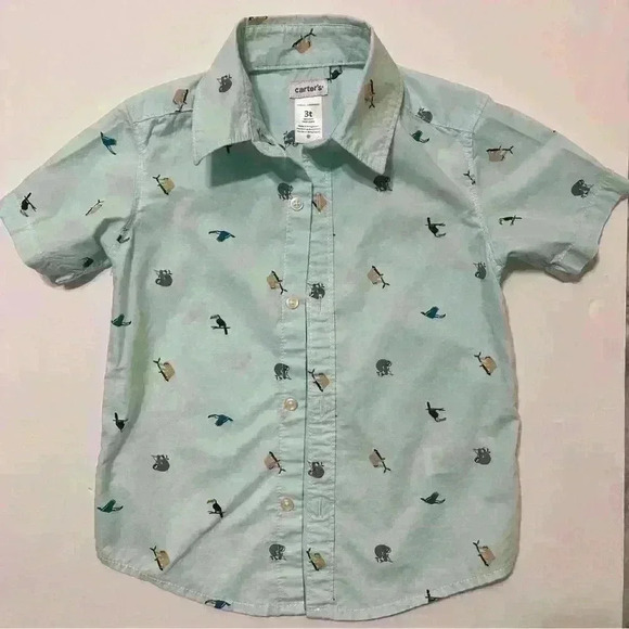 Carters Toddler Boy Summer Shirt Size 3T Colorful 100 % Cotton - Picture 1 of 6